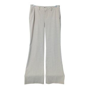 Nicole Miller Women's Beige Dress Pants Pink Pinstripe Size 6 With Pockets
